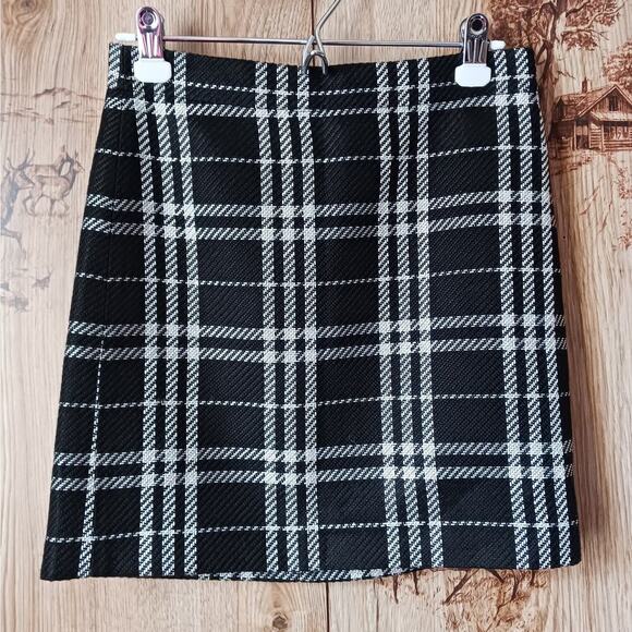 J.Crew Factory Twill Plaid pencil Skirt Size 0 - Picture 2 of 8